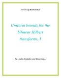 Đề tài " Uniform bounds for the bilinear Hilbert transforms, I "