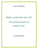 Đề tài "  Higher composition laws III: The parametrization of quartic rings "