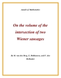 Đề tài " On the volume of the intersection of two Wiener sausages "