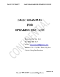 BASIC GRAMMAR FOR SPEAKING ENGLISH