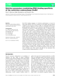 Báo cáo khoa học: Solution parameters modulating DNA binding speciﬁcity of the restriction endonuclease EcoRV