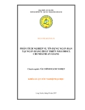 Luận văn " PHÂN TÍCH NGHIỆP VỤ TÍN DỤNG NGẮN HẠN TẠI NGÂN HÀNG PHÁT TRIỂN NHÀ ĐBSCL CHI NHÁNH AN GIANG "