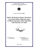 Luận văn "  PHÂN TÍCH HOẠT ĐỘNG TÍN DỤNG TẠI NGÂN HÀNG THƯƠNG MẠI CỔ PHẦN SÀI GÒN CÔNG THƯƠNG CHI NHÁNH CẦN THƠ "