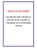 Luận văn " Giải pháp đẩy mạnh xuất khẩu các mặt hàng chủ lực trong lĩnh vực công nghiệp của các doanh nghiệp Việt Nam "