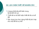 NGHIÊN CỨU KHOA HỌC  SƯ PHẠM ỨNG DỤNG - LỰA CHỌN THIẾT KẾ NGHIÊN CỨU