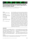Báo cáo khoa học: Enhanced thermostability of methyl parathion hydrolase from Ochrobactrum sp. M231 by rational engineering of a glycine to proline mutation