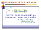 PHƯƠNG PHÁP QUANG PHỔ VÀ ỨNG DỤNG TRONG THỰC PHẨM