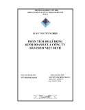 LUẬN VĂN TỐT NGHIỆP " PHÂN TÍCH HOẠT ĐỘNG KINH DOANH CỦA CÔNG TY BẢN HIỂM VIỆT MINH "