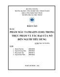 TIỂU LUẬN:PHẨM MÀU TATRAZIN (E102) TRONG THỰC PHẨM VÀ TÁC HẠI CỦA NÓ ĐẾN NGƯỜI TIÊU DÙNG