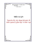  TIỂU LUẬN: Nguyên tắc xây dựng bộ máy tổ chức quản lý giáo dục và đào tạo