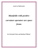 Đề tài " Manifolds with positive curvature operators are space forms "