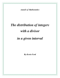 Đề tài " The distribution of integers with a divisor in a given interval "