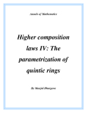 Đề tài " Higher composition laws IV: The parametrization of quintic rings "