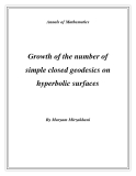 Đề tài " Growth of the number of simple closed geodesics on hyperbolic surfaces "