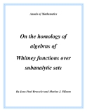 Đề tài " On the homology of algebras of Whitney functions over subanalytic sets "