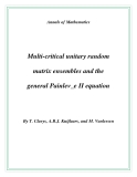 Đề tài " Multi-critical unitary random matrix ensembles and the general Painlev_e II equation "