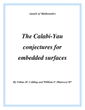 Đề tài "  The Calabi-Yau conjectures for embedded surfaces "