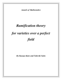 Đề tài " Ramification theory for varieties over a perfect field "