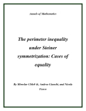 Đề tài " The perimeter inequality under Steiner symmetrization: Cases of equality "