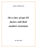 Đề tài " On a class of type II1 factors with Betti numbers invariants "