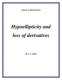Đề tài " Hypoellipticity and loss of derivatives "