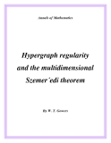 Đề tài "  Hypergraph regularity and the multidimensional Szemer´edi theorem "