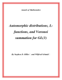 Đề tài " Automorphic distributions, Lfunctions, and Voronoi summation for GL(3) "