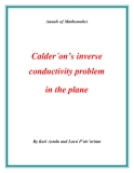 Đề tài " Calder´on’s inverse conductivity problem in the plane "