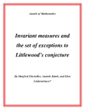 Đề tài "Invariant measures and the set of exceptions to Littlewood’s conjecture "