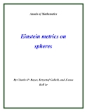 Đề tài " Einstein metrics on spheres "