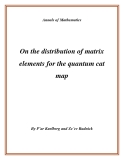 Đề tài "  On the distribution of matrix elements for the quantum cat map "
