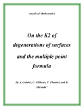 Đề tài "  On the K2 of degenerations of surfaces and the multiple point formula "