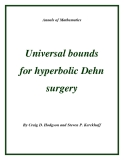 Đề tài "Universal bounds for hyperbolic Dehn surgery"