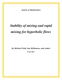 Đề tài " Stability of mixing and rapid mixing for hyperbolic flows "