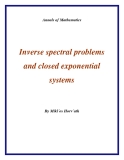 Đề tài "  Inverse spectral problems and closed exponential systems "