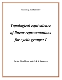 Đề tài " Topological equivalence of linear representations for cyclic groups: I "