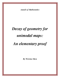 Đề tài " Decay of geometry for unimodal maps: An elementary proof "