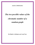 Đề tài " The two possible values of the chromatic number of a random graph "