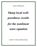Đề tài "  Sharp local wellposedness results for the nonlinear wave equation "