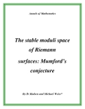 Đề tài "  The stable moduli space of Riemann surfaces: Mumford’s conjecture "