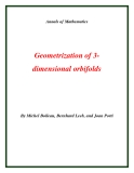 Đề tài "  Geometrization of 3dimensional orbifolds "