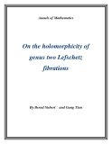 Đề tài "  On the holomorphicity of genus two Lefschetz fibrations "