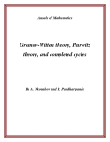 Đề tài " Gromov-Witten theory, Hurwitz theory, and completed cycles "