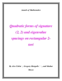 Đề tài "  Quadratic forms of signature (2, 2) and eigenvalue spacings on rectangular 2tori "