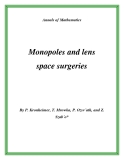 Đề tài " Monopoles and lens space surgeries "