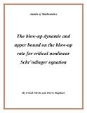 Đề tài "The blow-up dynamic and upper bound on the blow-up rate for critical nonlinear Schr¨odinger equation "