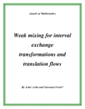 Đề tài "  Weak mixing for interval exchange transformations and translation flows "