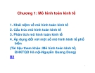 Chương 1: Mô hình toán kinh tế