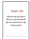 Luận văn: Đánh giá hiệu quả kinh tế Khu bảo vệ hệ sinh thái biển Rạn Trào, Khánh Hòa do địa phương quản lý