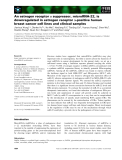 Báo cáo khoa học: An estrogen receptor a suppressor, microRNA-22, is downregulated in estrogen receptor a-positive human breast cancer cell lines and clinical samples